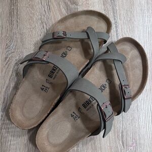 Birkenstock Taupe Cross-Strap Sandals